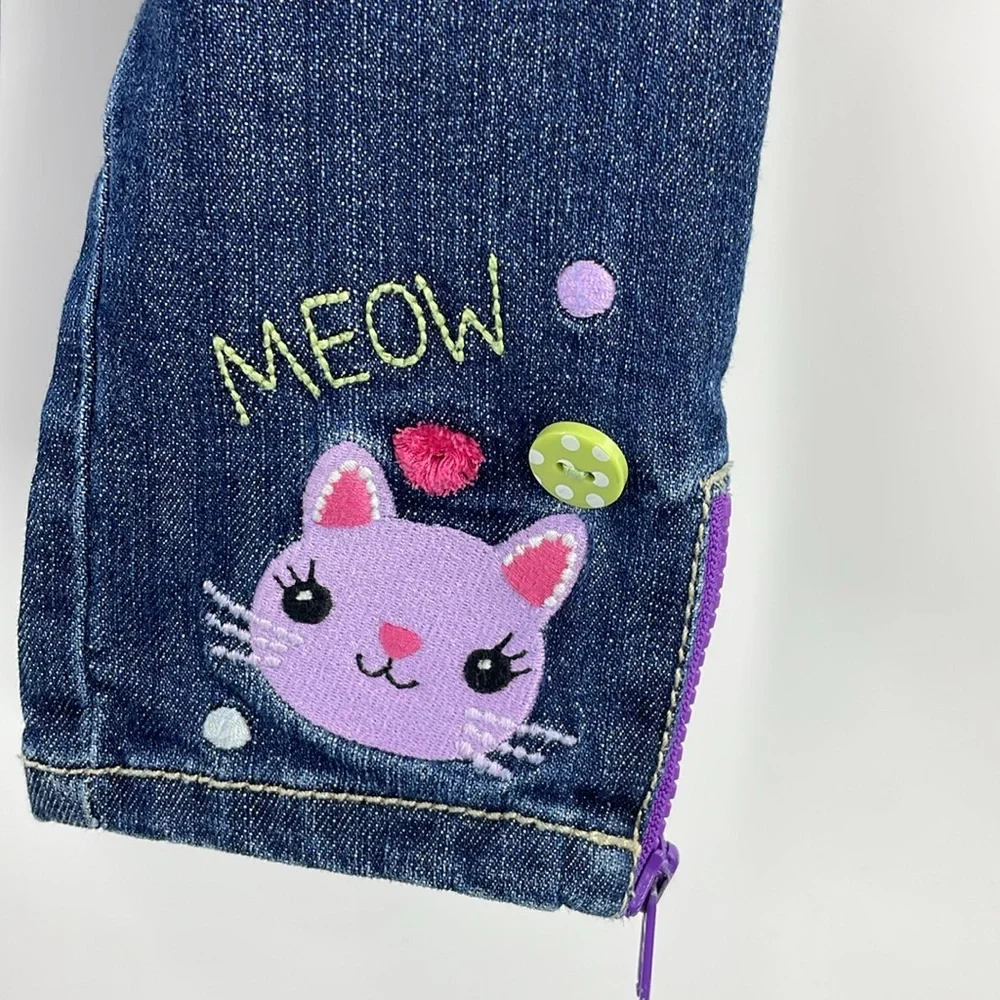 Gymboree “Eeek!” Mouse & “Meow” Cat Embroidery  Jeans Size 4T